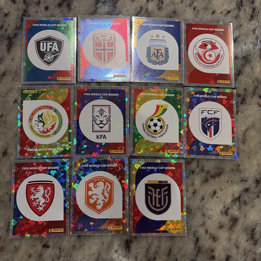 Panini FIFA Hologram Team Crest Stickers Lot 11 2026 World Cup Rare Foil